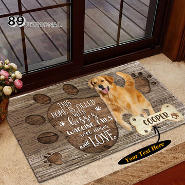 Golden retriever this home is filled with kisses - Personalized Doormat
