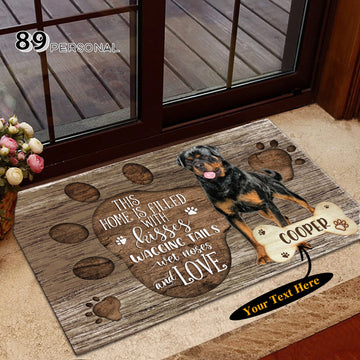 Rottweiler this home is filled with kisses - Personalized Doormat
