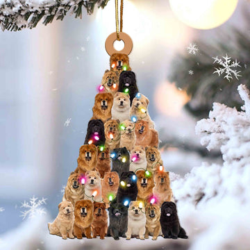 Chow chow Lovely Tree Christmas 2 sides Ornament