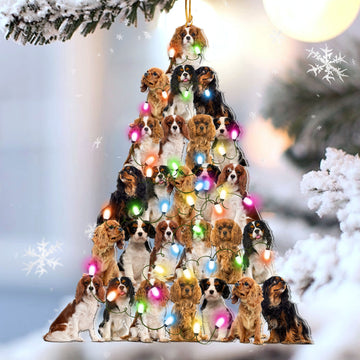 Cavalier king Lovely Tree Christmas 2 sides Ornament