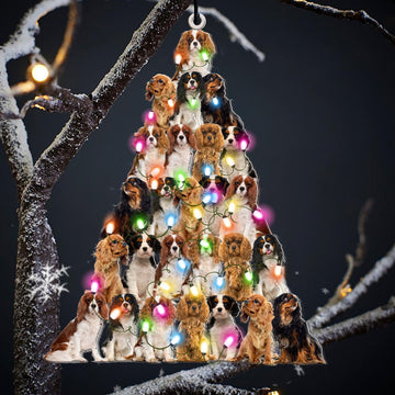 Cavalier king Lovely Tree Christmas 2 sides Ornament