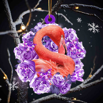 Flamingo purple rose gift for Flamingo lover gift for you gift for her gift for him ornament