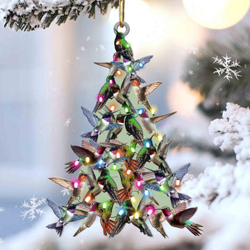 Hummingbird Lovely Tree Christmas 2 sides Ornament