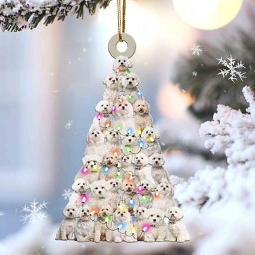 Maltese Lovely Tree Christmas 2 sides Ornament