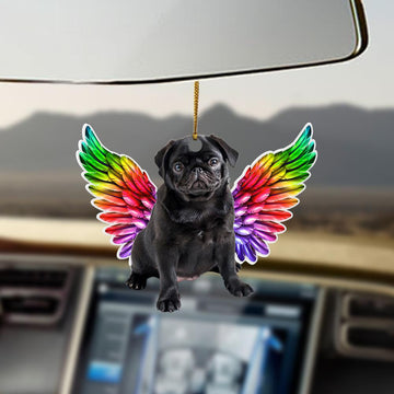 Black pug angel gift for black pug lovers  ornament