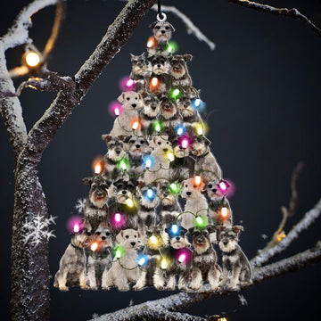 Schnauzer Lovely Tree Christmas 2 sides Ornament