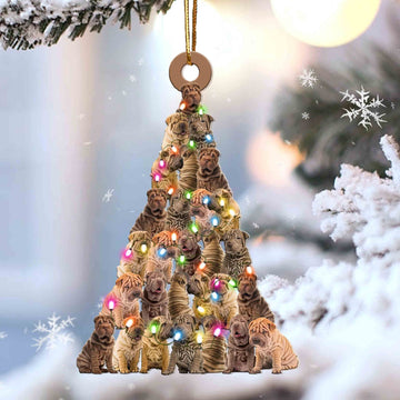 Shar pei Lovely Tree Christmas 2 sides Ornament