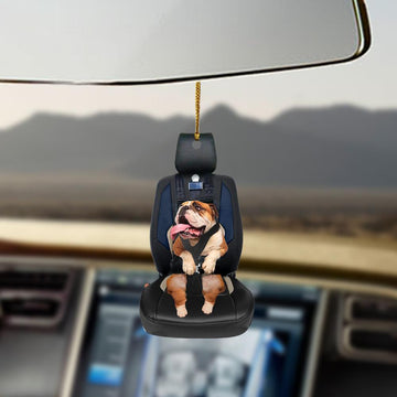 Bulldog car seat bulldog lovers ornament