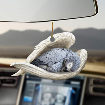 African grey parrot Sleeping Angel - One Side Ornament