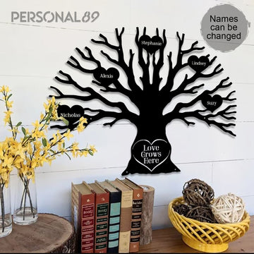 Love Family Tree - Personalized Metal House Sign