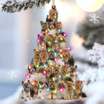 Yorkshire terrier Lovely Tree Christmas 2 sides Ornament