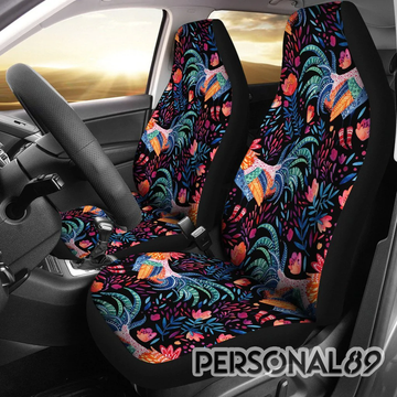 Rooster Hand Drawn Pattern Car Seat Covers