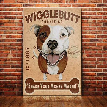 Bulldog Wigglebutt Cookie Co - Matte Canvas, Gift for you, gift for him, gift for her, gift for bulldog lover