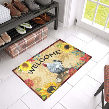 Chicken Flower Welcome doormat