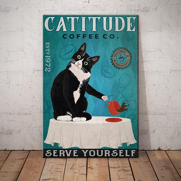 Cat Catitude Serve Yourself - Matte Canvas