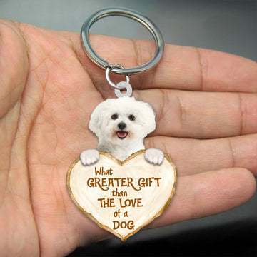 Cute Maltese What Greater Gift Than The Love Of A Dog Acrylic Keychain Dog Keychain, Cute Maltese Lover