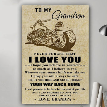 Your Way Back Home Biker Poster Gift For Grandson