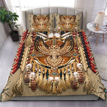 Owl Native American pattern - Bedding Set