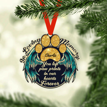 Dog Lovers In Loving Memory You Left Paw Print In Our Heart Forever Ornaments