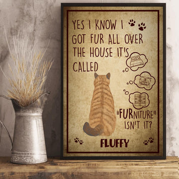 Cat Lovers Yes I Know I Got Fur Personalized Poster