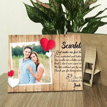VHH I Love You To Infinity And Beyond Couple Personalized Woodprint Landscape