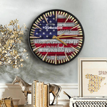 Family Veterans This Is US Personalized Wooden Clock