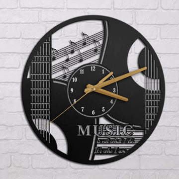 Music Is Who I Am Guitar Lovers Acrylic Wall Clock