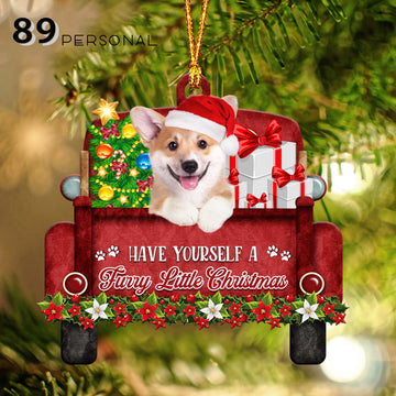 Cute Corgi Have Yourself A Furry Little Christmas - Shaped two sides ornament