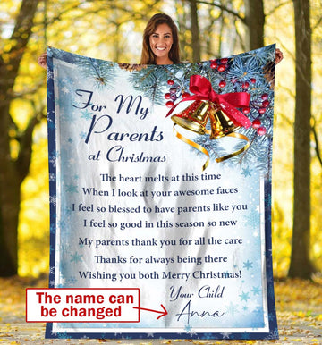 Family For My Parents At Christmas Personalized Blanket