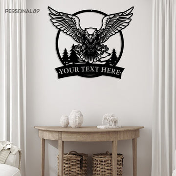 Bald Eagle American Flag Independence Day Metal Wall Decor For Living Room -  Custom Cut Metal Sign