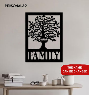 Family Tree of Life Custom Name -  Personalized Metal House Sign