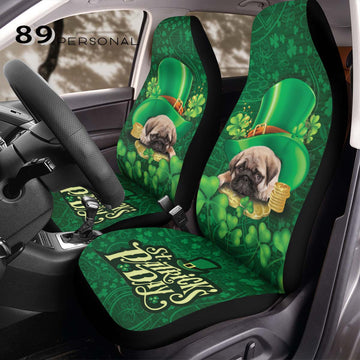 Pug Happy St.Patricks Day Car Seat Covers