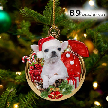 Chihuahua Xmas pocket watch Christmas Holiday - One Sided Ornament