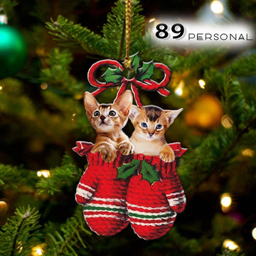 Abyssinian Inside your gloves Christmas Holiday - One Sided Ornament