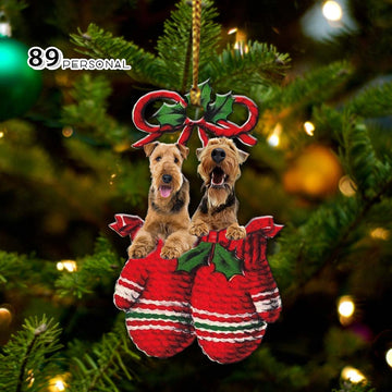 Airedale Terrier Inside your gloves Christmas Holiday - One Sided Ornament