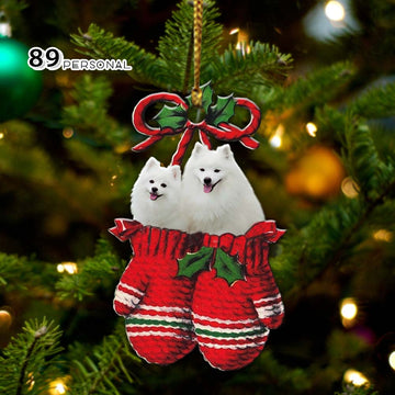 American Eskimo Inside your gloves Christmas Holiday - One Sided Ornament