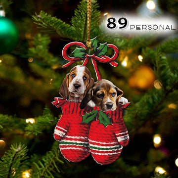 Basset Hound Inside your gloves Christmas Holiday - One Sided Ornament