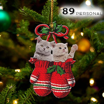 British Shorthair Inside your gloves Christmas Holiday - One Sided Ornament