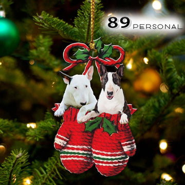 Bull terrier Inside your gloves Christmas Holiday - One Sided Ornament