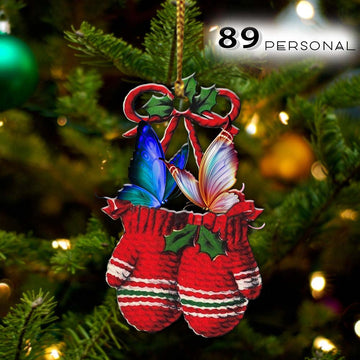 Butterfly Inside your gloves Christmas Holiday - One Sided Ornament