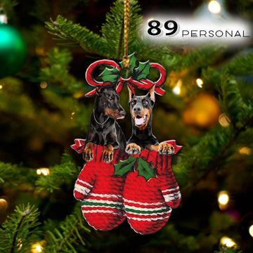 Doberman Pinscher Inside your gloves Christmas Holiday - One Sided Ornament