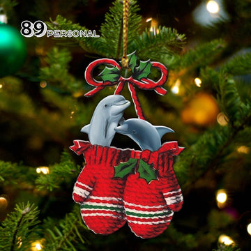 Dolphin Inside your gloves Christmas Holiday - One Sided Ornament