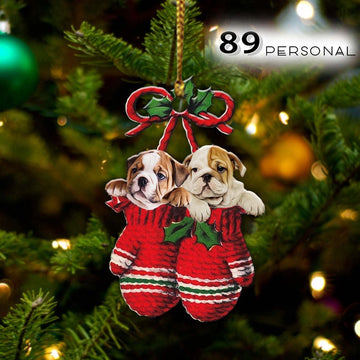 English Bulldog Inside your gloves Christmas Holiday - One Sided Ornament