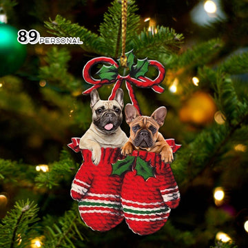French Bulldog Inside your gloves Christmas Holiday - One Sided Ornament