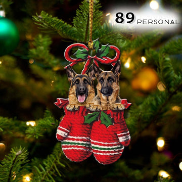 German Shepherd Inside your gloves Christmas Holiday - One Sided Ornament