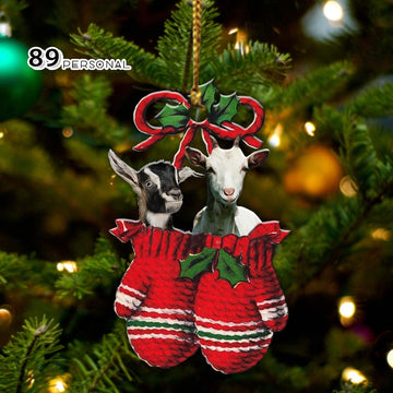 Goats Inside your gloves Christmas Holiday - One Sided Ornament