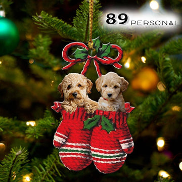Goldendoodle Inside your gloves Christmas Holiday - One Sided Ornament