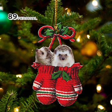 Hedgehog Inside your gloves Christmas Holiday - One Sided Ornament