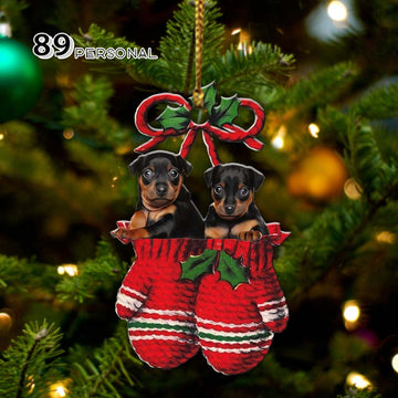 Miniature Pinscher Inside your gloves Christmas Holiday - One Sided Ornament