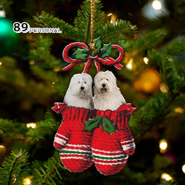 Old English Sheepdog Inside your gloves Christmas Holiday - One Sided Ornament